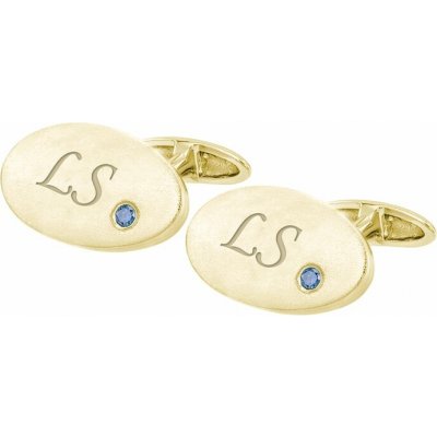 Eppi manžetové knoflíčky s gravírem a diamanty Furud zlaté – Zboží Dáma