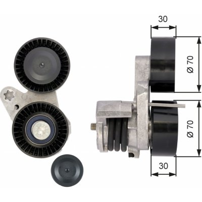 Napínák, žebrovaný klínový řemen GATES T39114 – Zboží Mobilmania