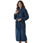 Dámský tmavě modrý mikroplyšový župan 01 Modrá – Sleviste.cz
