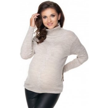 Be MaaMaa těhotenský svetr s rolákem béžový