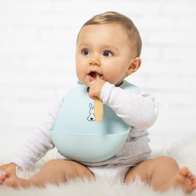 Nattou bryndák silikonový se zapínáním světlemodrý bez BPA – Zboží Dáma
