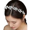 Svatební závoj Camerazar Stříbrná svatební čelenka Tiara s křišťálovou zirkonií, délka 30 cm, šířka 3 cm