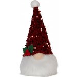 Vánoční svítící dekorace skřítek Gnome LED v kárované čepici - 10*10*25 cm/ 3AA - Clayre & Eef – Hledejceny.cz