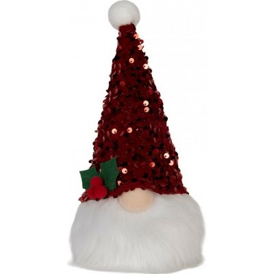 Vánoční svítící dekorace skřítek Gnome LED v kárované čepici - 10*10*25 cm/ 3AA - Clayre & Eef – Hledejceny.cz