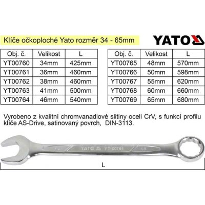 Yato klíč očkoplochý 36 mm YT-00761 – Zboží Mobilmania
