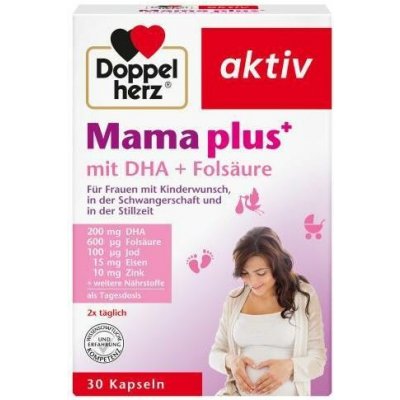 Doppel herz aktiv Mama plus DHA + Folsäure 30 kapslí – Hledejceny.cz