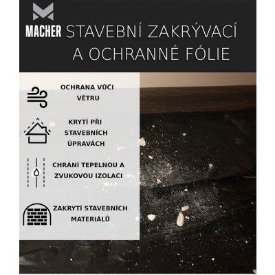 Foliarex Stavební zakrývací a ochranná fólie 4 x 3 m, 100 um černá – Zboží Živě