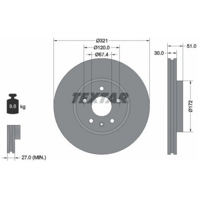 Brzdový kotouč TEXTAR 92187005 | Zboží Auto