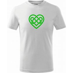 Keltský uzel srdce tričko dětské bavlněné bílá