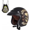 Přilba helma na motorku W-TEC Black Heart Kustom Skull Horn