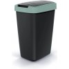 Koš Prosperplast Odpadkový koš s barevným víkem, 12 l, zelená / černá