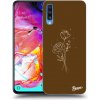 Pouzdro a kryt na mobilní telefon Samsung Pouzdro Picasee silikonové Samsung Galaxy A70 A705F - Brown flowers čiré