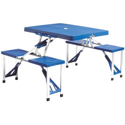 Garden Line Skládací přenosný turistický stůl s lavicemi OUTDOOR modrý – Hledejceny.cz