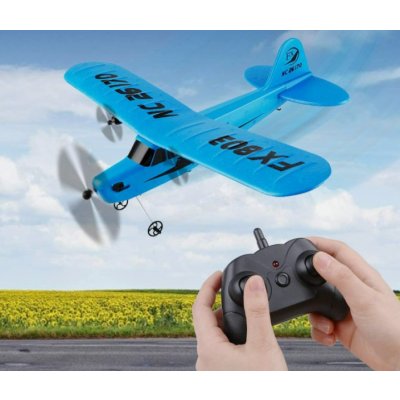 PIPER J-3 CUB RC letadlo 2 kanály 2,4 Ghz modrá FX RC_308871 RTF 1:10 – Zboží Mobilmania