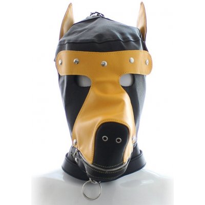 Barevná psí maska s odjímatelnými částmi i roubíkem