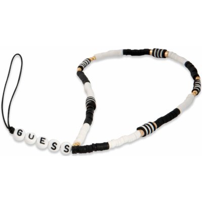 Guess Poutko pro telefon Heishi Beads černé/bílé (GUSTBCKH) – Zboží Živě