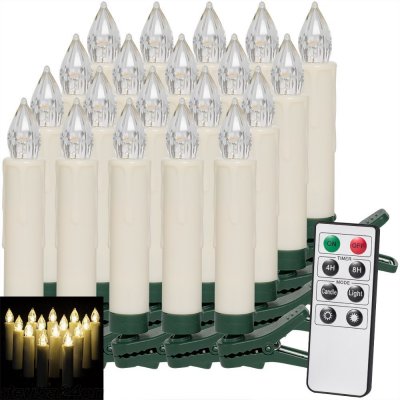Goleto Vánoční svíčky na stromeček 20 LED teplá bílá