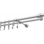 Garol Kovová garnýž Oval dvouřadá exclusive satyna 16mm komplet 160 cm – Sleviste.cz