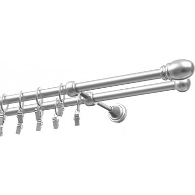 Garol Kovová garnýž Oval dvouřadá exclusive satyna 16mm komplet 160 cm – Sleviste.cz