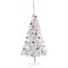 Vánoční stromek vidaXL Umělý vánoční stromek s LED a sadou koulí stříbrný 150 cm PET