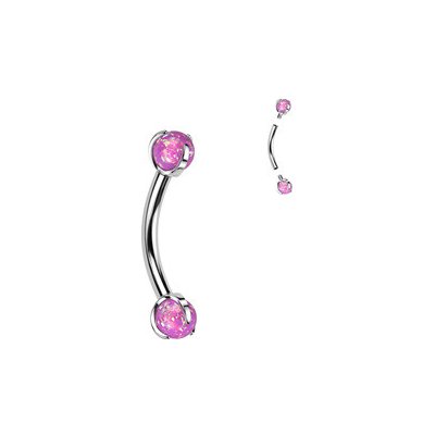 Šperky4U piercing do obočí titan opál TIT1279-OP22 – Zboží Mobilmania