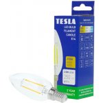 TESLA lighting Tesla LED žárovka FILAMENT RETRO svíčka E14, 2,5W, 230V, 250lm,25 000h, 2700K teplá bílá, 360st,čirá – Zboží Mobilmania