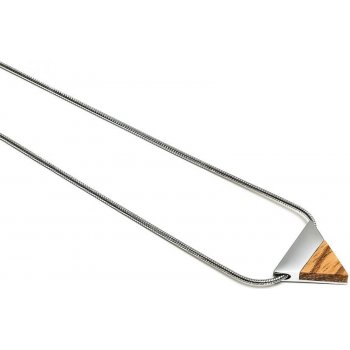 BeWooden Dámský s dřevěným detailem lini triangle stříbrná JWN8