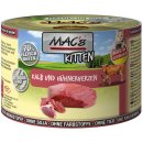 MAC‘s Kitten Telecí maso a kuřecí srdíčka 12 x 200 g