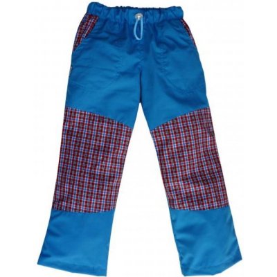 Fantom Dětské kalhoty letní Modré s červeno-modrou kostkou