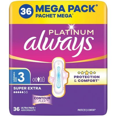 Always Platinum Super Extra velikost 3 Vložky s křidélky 36 ks – Hledejceny.cz