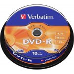 Verbatim DVD-R 4,7GB 16x, AZO, cakebox, 10ks (43523) – Hledejceny.cz