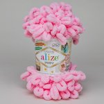 Příze s oky Alize PUFFY pro ruční pletení bez jehlic 31 růžová, efektní, 100g/9,2m – Zboží Mobilmania