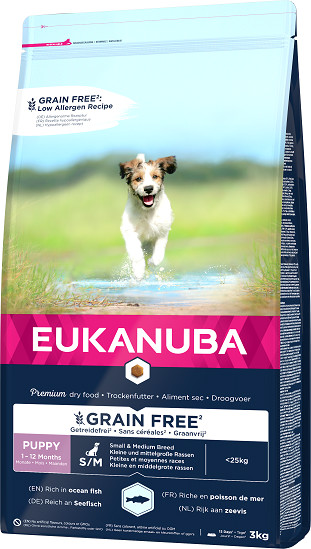 Eukanuba Puppy Junior Small Medium Grain Free Ocean Fish 3 kg
