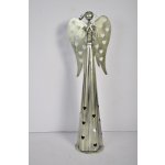 Lepaso Plechový srdíčkový anděl na čajovou svíčku 53 cm champagne 123161 015 BNM-75-00153-21