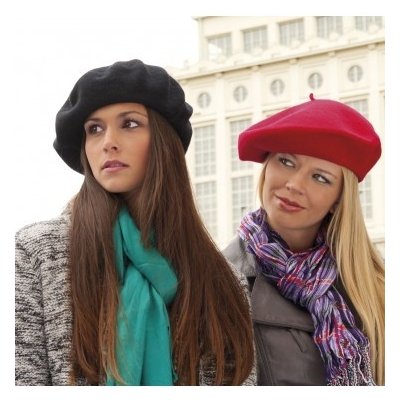 Vlněný baret jednobarevný 11 5 černá – Zboží Mobilmania