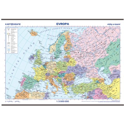 Kartografie PRAHA, a. s. Evropa – státy a území – školní nástěnná mapa – Sleviste.cz