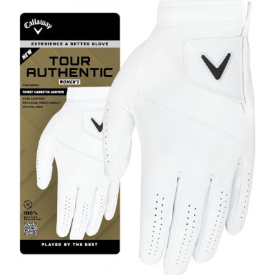 Callaway Tour Authentic Mens Golf Glove 25 Levá Bílá XL Levá – Zboží Dáma