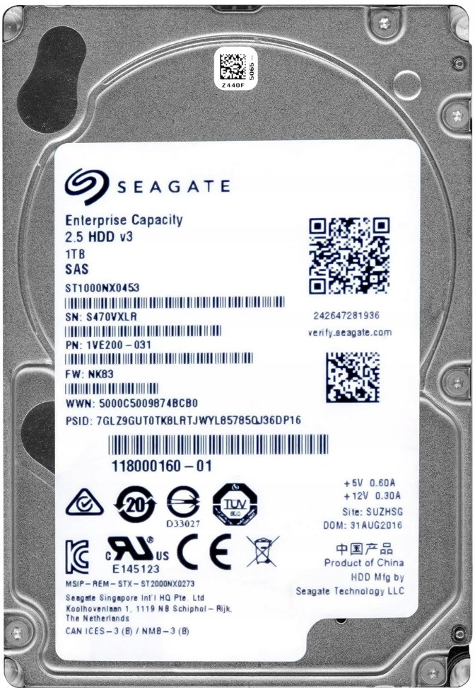 Seagate Exos 7E2000 1TB, ST1000NX0453