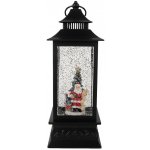 Clayre & Eef Černá vánoční lucerna sněžítko s LED osvětlením Santa - 10*10*28 cm / 3*AAA – Hledejceny.cz