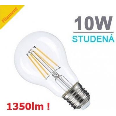 Optonica LED žárovka 10W 4xCOS Filament E27 1350lm STUDENÁ BÍLÁ – Zbozi.Blesk.cz