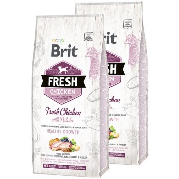 Brit Fresh Chicken with Potato Puppy Healthy Growth 2 x 12 kg