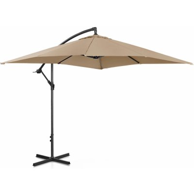 Uniprodo Boční slunečník UNI_UMBRELLA_SQ250TA, 250 x 250 cm, náklonem, s,  světlehnědý - čtvercový od 2 299 Kč - Heureka.cz