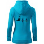EKG Windsurfing dámská mikina trendy zipper s kapucí Světlý tyrkys – Sleviste.cz