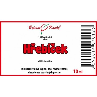 Bylinné kapky Hřebíček 100 % přírodní silice esenciální éterický olej 10 ml – Hledejceny.cz