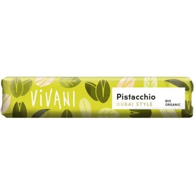 Vivani Bio mléčná čokoládová tyčinka Pistacchio Dubai Style 40 g – Zboží Dáma