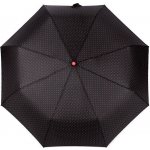 Dámský skládací vystřelovací deštník s puntíky černý – Sleviste.cz
