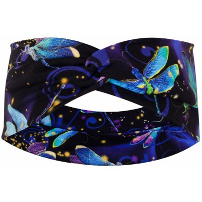 Ebbie Bavlněná čelenka vážky na černé – Sleviste.cz