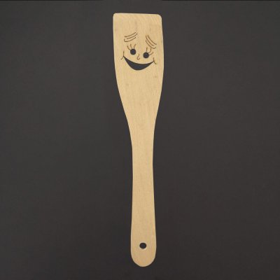 AMADEA Dřevěná obracečka s veselým obličejem, masivní dřevo, 28 cm – Hledejceny.cz