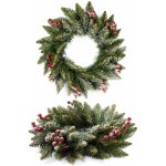 TRENDIE Vánoční věnec PREMIUM zasněžený s jeřabinou 40 cm – Zboží Dáma