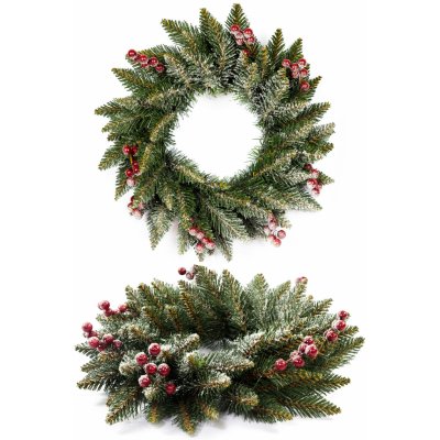 TRENDIE Vánoční věnec PREMIUM zasněžený s jeřabinou 40 cm – Zboží Dáma